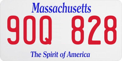MA license plate 9OQ828