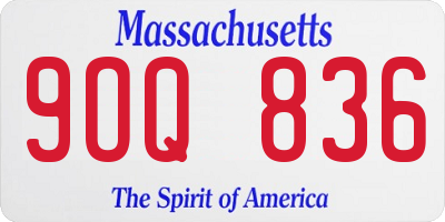 MA license plate 9OQ836