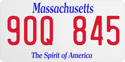 MA license plate 9OQ845