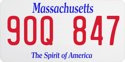MA license plate 9OQ847