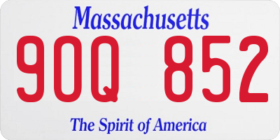 MA license plate 9OQ852