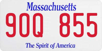 MA license plate 9OQ855