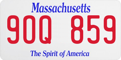 MA license plate 9OQ859