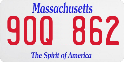 MA license plate 9OQ862
