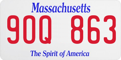 MA license plate 9OQ863