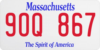 MA license plate 9OQ867
