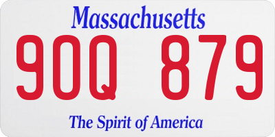 MA license plate 9OQ879