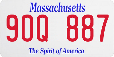 MA license plate 9OQ887