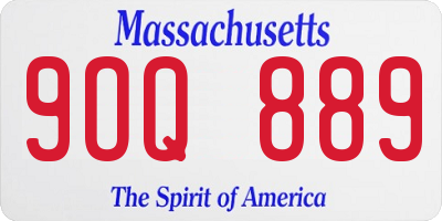 MA license plate 9OQ889