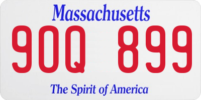 MA license plate 9OQ899