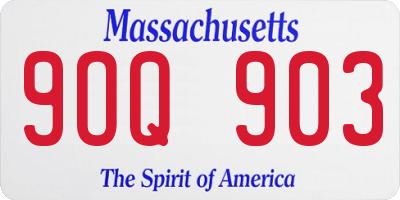MA license plate 9OQ903
