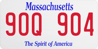 MA license plate 9OQ904