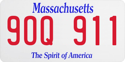 MA license plate 9OQ911