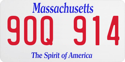 MA license plate 9OQ914