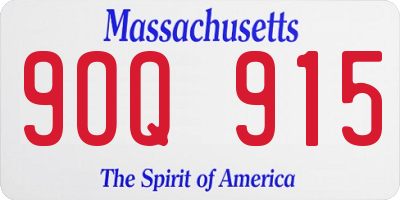 MA license plate 9OQ915