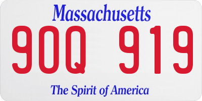 MA license plate 9OQ919
