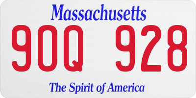 MA license plate 9OQ928