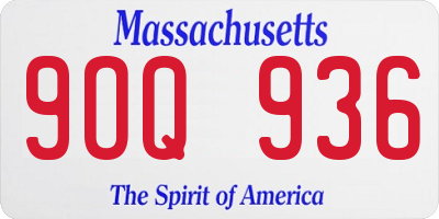 MA license plate 9OQ936