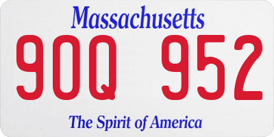 MA license plate 9OQ952