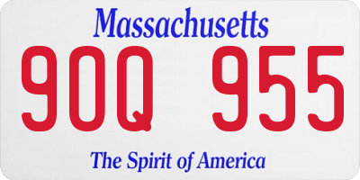 MA license plate 9OQ955