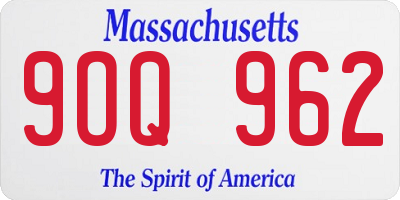 MA license plate 9OQ962