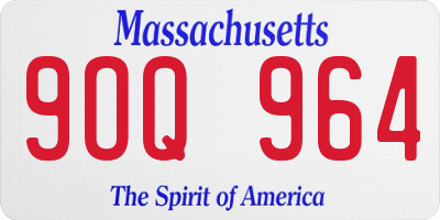 MA license plate 9OQ964