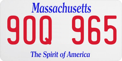 MA license plate 9OQ965