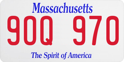 MA license plate 9OQ970