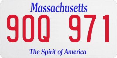 MA license plate 9OQ971
