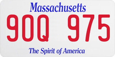MA license plate 9OQ975