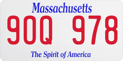 MA license plate 9OQ978