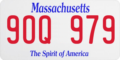 MA license plate 9OQ979