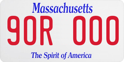 MA license plate 9OR000