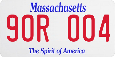 MA license plate 9OR004