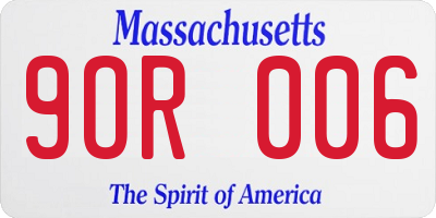 MA license plate 9OR006