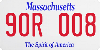 MA license plate 9OR008
