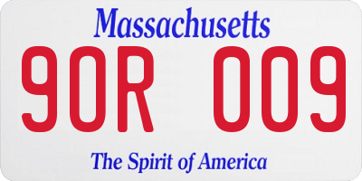 MA license plate 9OR009