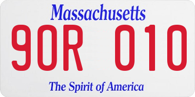 MA license plate 9OR010