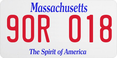 MA license plate 9OR018