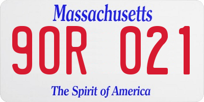 MA license plate 9OR021