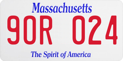 MA license plate 9OR024