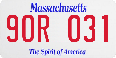 MA license plate 9OR031