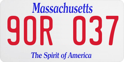 MA license plate 9OR037