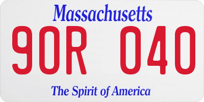 MA license plate 9OR040