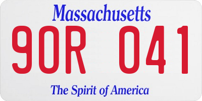 MA license plate 9OR041