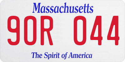 MA license plate 9OR044