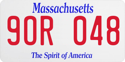 MA license plate 9OR048