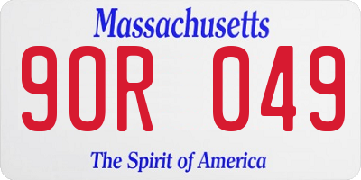 MA license plate 9OR049