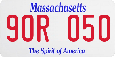 MA license plate 9OR050