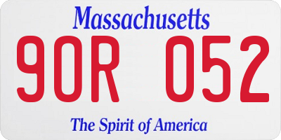 MA license plate 9OR052